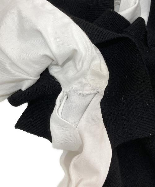 ENFOLD（エンフォルド）ENFOLD (エンフォルド) ニットレイヤードワンピース ブラック×ホワイト サイズ:36の古着・服飾アイテム