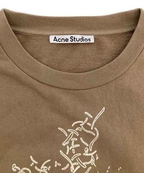 Acne studios（アクネ ストゥディオス）Acne studios (アクネ ストゥディオス) ルミナスロゴスウェットシャツ ブラウン サイズ:Mの古着・服飾アイテム