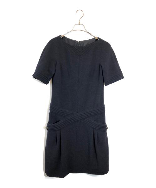 CHANEL（シャネル）CHANEL (シャネル) ツイードワンピース ネイビー サイズ:SIZE 38の古着・服飾アイテム