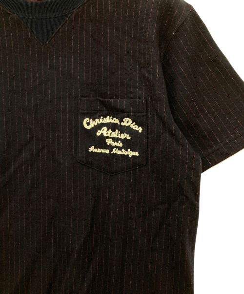 Dior（ディオール）Dior (ディオール) SEmbroidered Plain Weave Knit Short Sleeve ネイビー サイズ:Sの古着・服飾アイテム