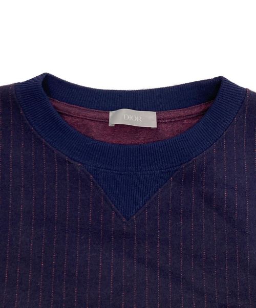 Dior（ディオール）Dior (ディオール) SEmbroidered Plain Weave Knit Short Sleeve ネイビー サイズ:Sの古着・服飾アイテム