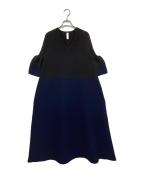 CFCLシーエフシーエル）の古着「POTTERY SHORT BELL SLEEVE FLARE DRESS」｜ネイビー