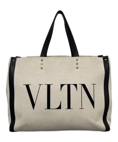 VALENTINO（ヴァレンティノ）VALENTINO (ヴァレンティノ) VLTN キャンバス トート ベージュの古着・服飾アイテム