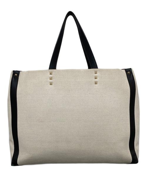 VALENTINO（ヴァレンティノ）VALENTINO (ヴァレンティノ) VLTN キャンバス トート ベージュの古着・服飾アイテム