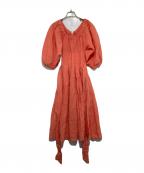 MYLANマイラン）の古着「リネンボリュームスリーブドレス」｜ピンク