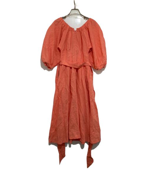 MYLAN（マイラン）MYLAN (マイラン) リネンボリュームスリーブドレス ピンク サイズ:Sの古着・服飾アイテム