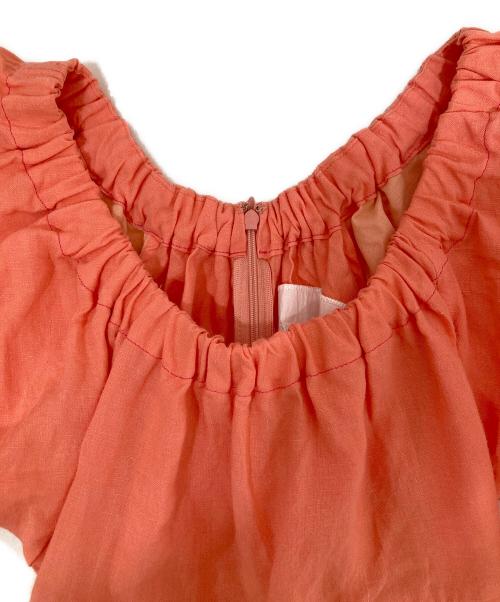 MYLAN（マイラン）MYLAN (マイラン) リネンボリュームスリーブドレス ピンク サイズ:Sの古着・服飾アイテム