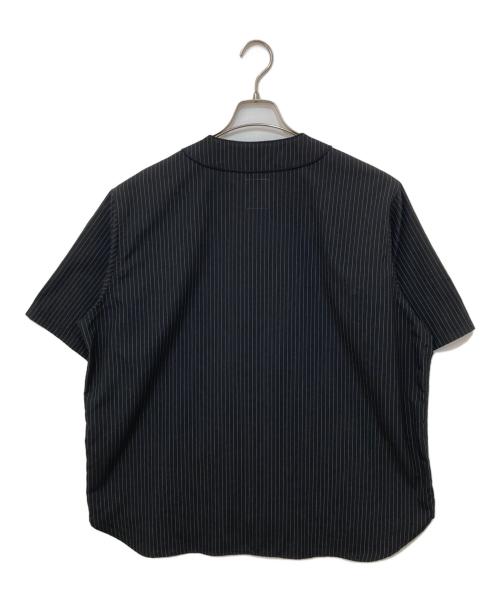 uniform experiment（ユニフォームエクスペリメント）uniform experiment (ユニフォームエクスペリメント) PIN STRIPE S/S BASEBALL SHIRT ブラック サイズ:2の古着・服飾アイテム