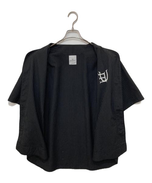 uniform experiment（ユニフォームエクスペリメント）uniform experiment (ユニフォームエクスペリメント) PIN STRIPE S/S BASEBALL SHIRT ブラック サイズ:2の古着・服飾アイテム