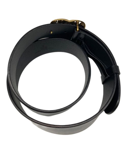 GUCCI（グッチ）GUCCI (グッチ) ハートクレストレザーベルト ブラックの古着・服飾アイテム