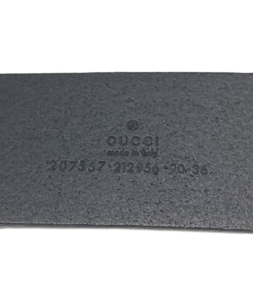 GUCCI（グッチ）GUCCI (グッチ) ハートクレストレザーベルト ブラックの古着・服飾アイテム