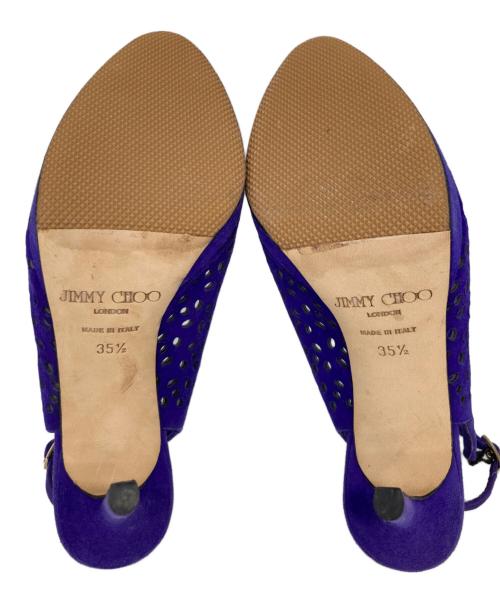 JIMMY CHOO（ジミーチュウ）JIMMY CHOO (ジミーチュウ) オープントゥーパンプス パープル サイズ:35 1/2の古着・服飾アイテム