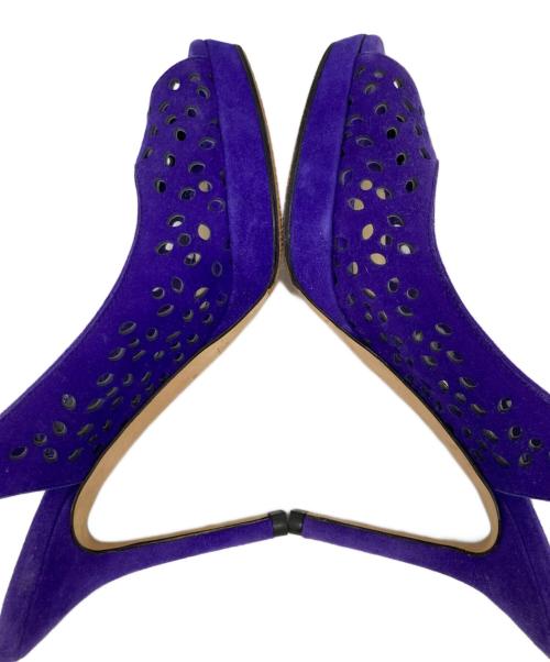 JIMMY CHOO（ジミーチュウ）JIMMY CHOO (ジミーチュウ) オープントゥーパンプス パープル サイズ:35 1/2の古着・服飾アイテム
