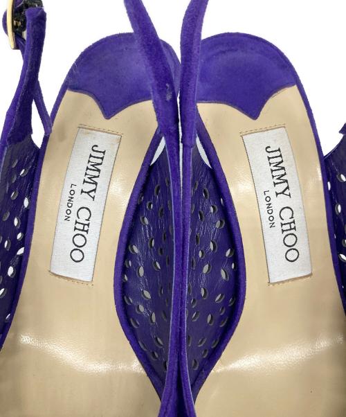 JIMMY CHOO（ジミーチュウ）JIMMY CHOO (ジミーチュウ) オープントゥーパンプス パープル サイズ:35 1/2の古着・服飾アイテム