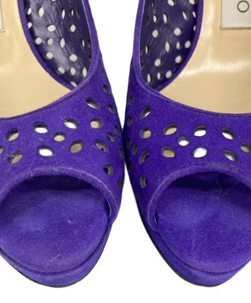 JIMMY CHOO（ジミーチュウ）JIMMY CHOO (ジミーチュウ) オープントゥーパンプス パープル サイズ:35 1/2の古着・服飾アイテム