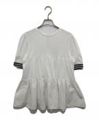 DANSKIN×BORDERS at BALCONYダンスキン×ボーダーズアットバルコニー）の古着「半袖ブラウス」｜ホワイト