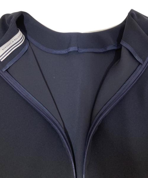 BORDERS at BALCONY（ボーダーズアットバルコニー）BORDERS AT BALCONY (ボーダーズアットバルコニー) 袖レイヤードブラウス ネイビー サイズ:36の古着・服飾アイテム