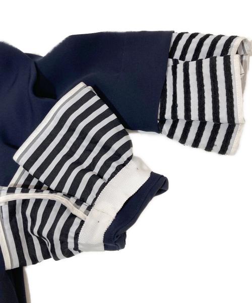 BORDERS at BALCONY（ボーダーズアットバルコニー）BORDERS AT BALCONY (ボーダーズアットバルコニー) 袖レイヤードブラウス ネイビー サイズ:36の古着・服飾アイテム