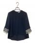 BORDERS AT BALCONY（ボーダーズアットバルコニー）の古着「袖レイヤードブラウス」｜ネイビー