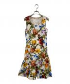 DOLCE & GABBANAドルチェ＆ガッバーナ）の古着「FLORAL BAMBOO PRINT MINI DRESS」｜ホワイト