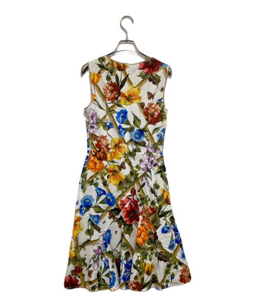 DOLCE & GABBANA（ドルチェ＆ガッバーナ）DOLCE & GABBANA (ドルチェ＆ガッバーナ) FLORAL BAMBOO PRINT MINI DRESS ホワイト サイズ:40の古着・服飾アイテム