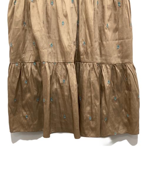 ne quittez pas（ヌキテパ）ne quittez pas (ヌキテパ) 別注 エンブロイダリー キャミソールドレス ベージュ サイズ:Sの古着・服飾アイテム