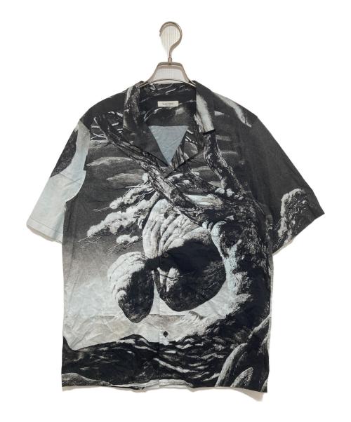 VALENTINO（ヴァレンティノ）VALENTINO (ヴァレンティノ) floating islandオープンカラー シャツ グレー サイズ:48の古着・服飾アイテム