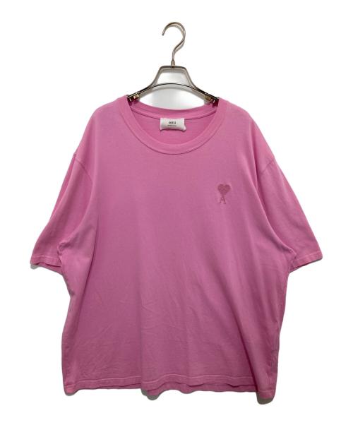 AMI Alexandre Mattiussi（アミアレクサンドルマテュッシ）AMI Alexandre Mattiussi (アミアレクサンドルマテュッシ) クルーネックTシャツ ピンク サイズ:XXLの古着・服飾アイテム