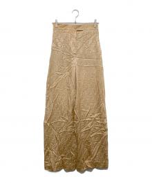 FENDI（フェンディ）の古着「 SILK FF PALAZZO PANTS / FFロゴシルクパンツ　FR6375 AJ0Z」｜ベージュ
