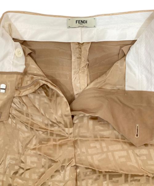 FENDI（フェンディ）FENDI (フェンディ)  SILK FF PALAZZO PANTS / FFロゴシルクパンツ　FR6375 AJ0Z ベージュ サイズ:40の古着・服飾アイテム