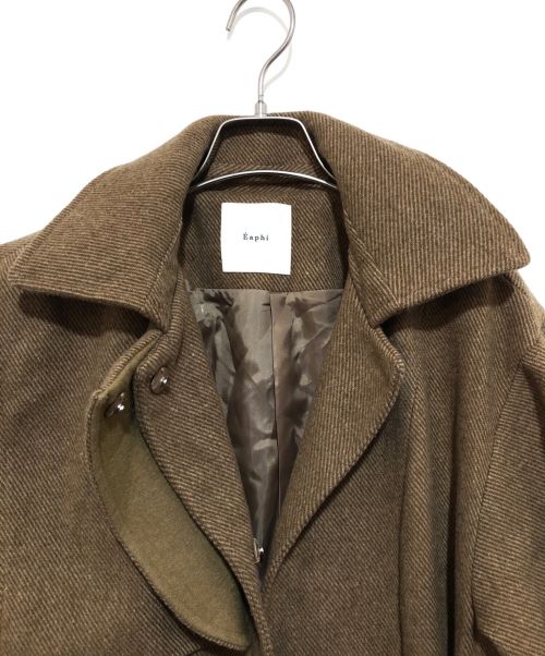 Eaphi（エフィ）Eaphi (エフィ) gunpatch waist mark long coat ブラウン サイズ:2の古着・服飾アイテム