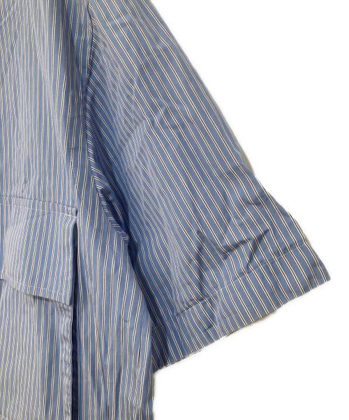 sacai（サカイ）sacai (サカイ) THOMAS MASON (トーマスメイソン) 半袖コットンフルボタンストライプシャツ ブルー サイズ:3の古着・服飾アイテム