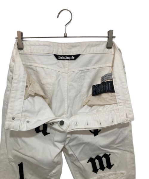Palm Angels（パーム エンジェルス）Palm Angels (パーム エンジェルス) ロゴパッチ デニムパンツ ホワイト サイズ:W32（81㎝）の古着・服飾アイテム