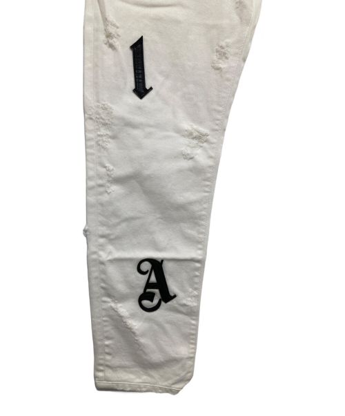 Palm Angels（パーム エンジェルス）Palm Angels (パーム エンジェルス) ロゴパッチ デニムパンツ ホワイト サイズ:W32（81㎝）の古着・服飾アイテム