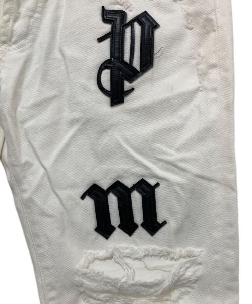 Palm Angels（パーム エンジェルス）Palm Angels (パーム エンジェルス) ロゴパッチ デニムパンツ ホワイト サイズ:W32（81㎝）の古着・服飾アイテム