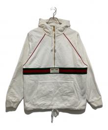 GUCCI（グッチ）の古着「ウェブ ストライプ コットンジャージー スウェットシャツ」｜ホワイト