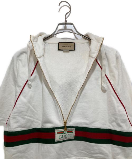 GUCCI（グッチ）GUCCI (グッチ) ウェブ ストライプ コットンジャージー スウェットシャツ ホワイト サイズ:Sの古着・服飾アイテム