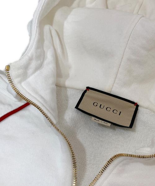 GUCCI（グッチ）GUCCI (グッチ) ウェブ ストライプ コットンジャージー スウェットシャツ ホワイト サイズ:Sの古着・服飾アイテム