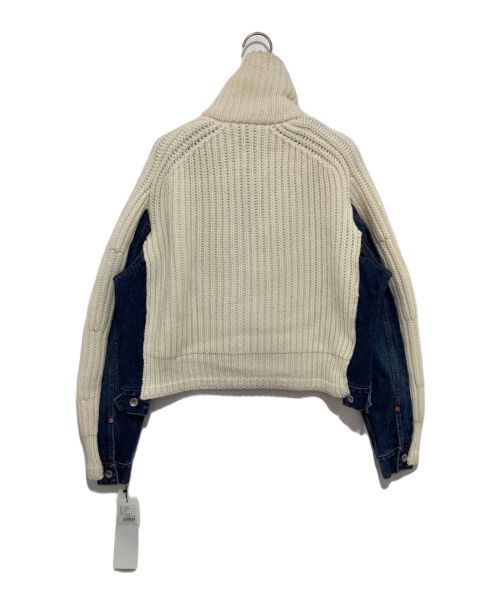 sacai（サカイ）sacai (サカイ) デニム×ニットブルゾン ホワイト サイズ:2の古着・服飾アイテム