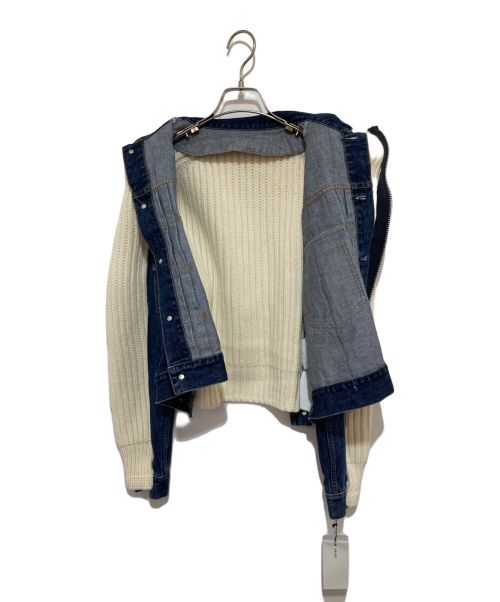 sacai（サカイ）sacai (サカイ) デニム×ニットブルゾン ホワイト サイズ:2の古着・服飾アイテム