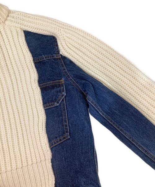 sacai（サカイ）sacai (サカイ) デニム×ニットブルゾン ホワイト サイズ:2の古着・服飾アイテム