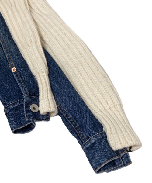 sacai（サカイ）sacai (サカイ) デニム×ニットブルゾン ホワイト サイズ:2の古着・服飾アイテム