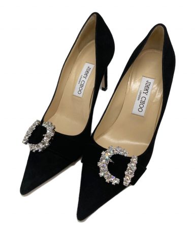 未使用 JIMMY CHOO ジミーチュウ　パンプス　ビジュー　スウェード　37 3051002728215579_01_0483w.jpeg