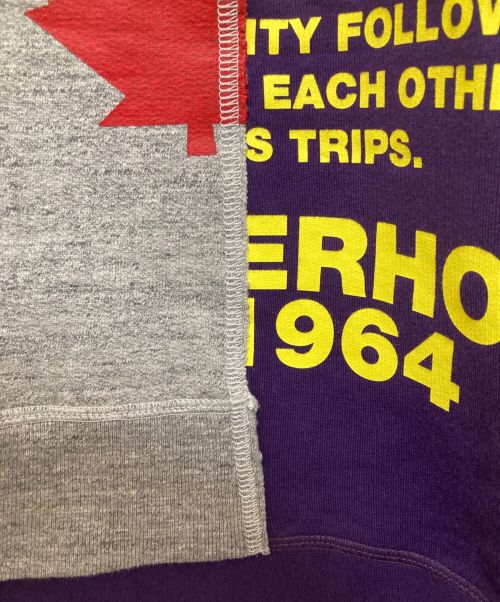 DSQUARED2（ディースクエアード）DSQUARED2 (ディースクエアード) ASYMMETRIC TWOTONE HOODIE グレー サイズ:Sの古着・服飾アイテム