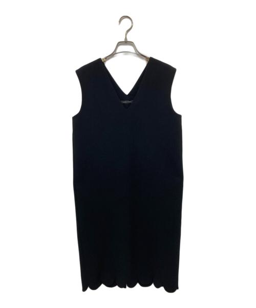 YOKO CHAN（ヨーコチャン）YOKO CHAN (ヨーコチャン) スカラップヘムワンピース ブラック サイズ:38の古着・服飾アイテム