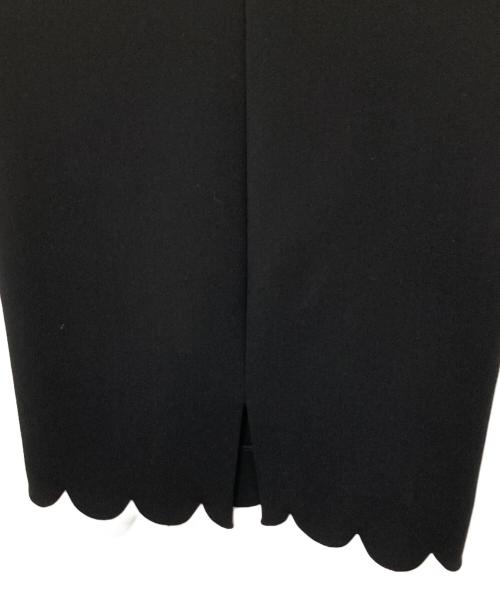 YOKO CHAN（ヨーコチャン）YOKO CHAN (ヨーコチャン) スカラップヘムワンピース ブラック サイズ:38の古着・服飾アイテム