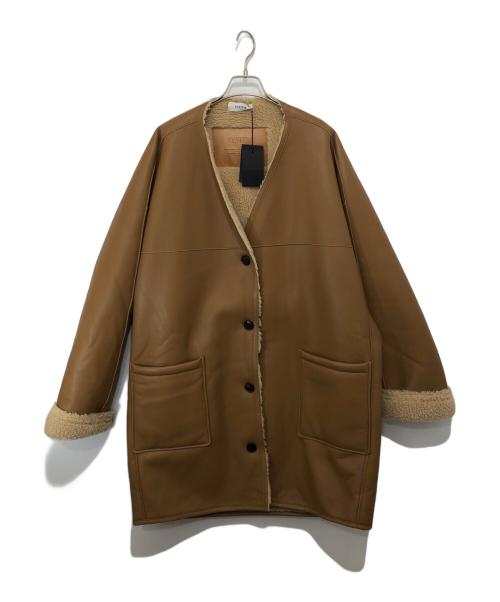 system（システム）system (システム) エコムートンボアロングコート SY2E8-WOTT02W ブラウン サイズ:90の古着・服飾アイテム