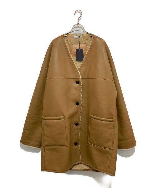 system（システム）system (システム) エコムートンボアロングコート SY2E8-WOTT02W ブラウン サイズ:90の古着・服飾アイテム