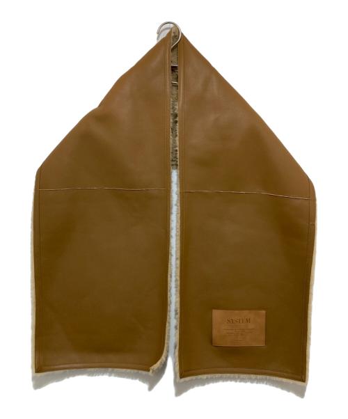 system（システム）system (システム) エコムートンボアロングコート SY2E8-WOTT02W ブラウン サイズ:90の古着・服飾アイテム