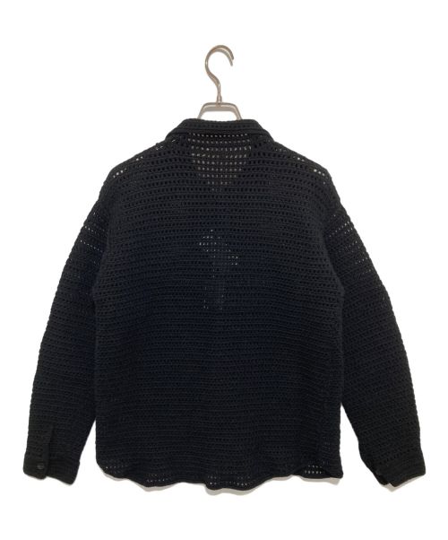 AURALEE（オーラリー）AURALEE (オーラリー) HAND CROCHET WOOL KNIT SHIRTS ブラック サイズ:3の古着・服飾アイテム